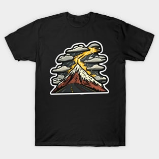 Road Ahead, Mountain Storm Sticker T-Shirt